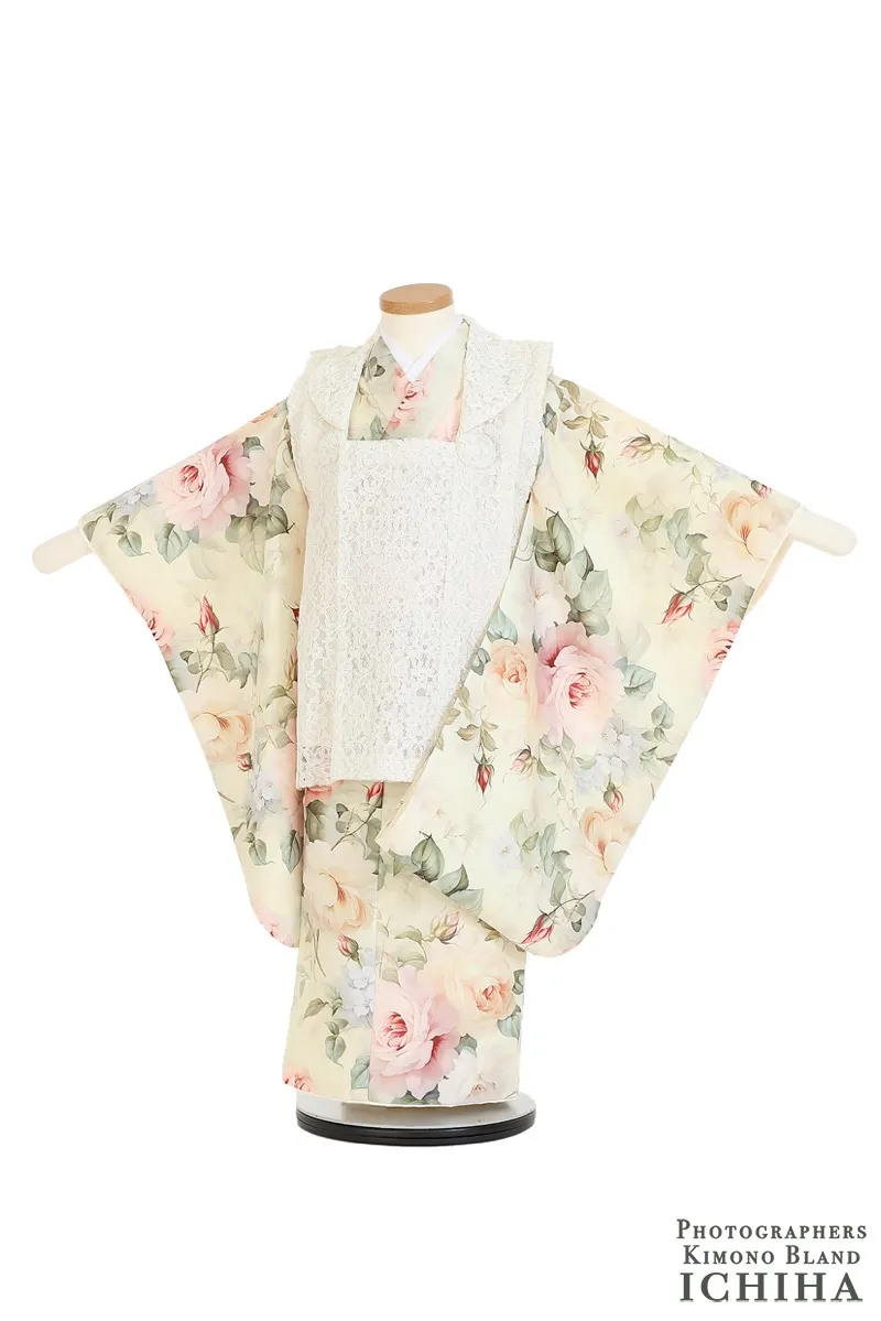 ３歳帯・レース被布・つけ襟・3歳七五三着物レンタル